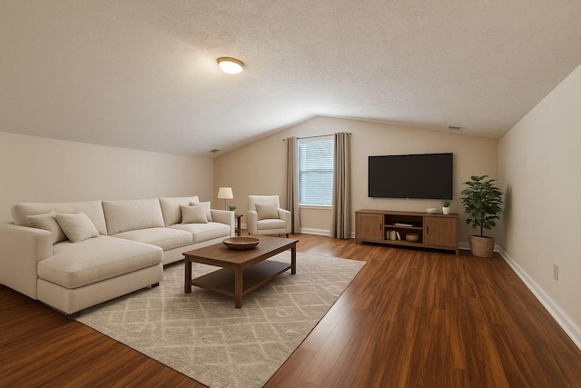 7023 Timber Oak Dr, Mount Juliet, TN 37122 - living area featuring vaulted ceiling and dark wood-style floors