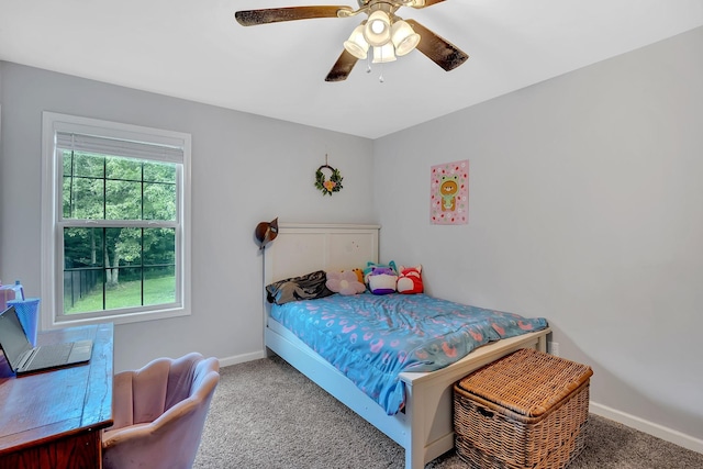 1105 Smiley Troutt Rd, Bethpage, TN 37022 - carpeted bedroom featuring baseboards and ceiling fan