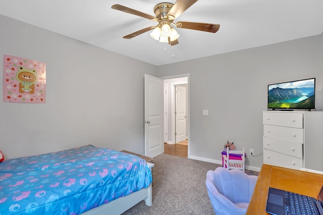 1105 Smiley Troutt Rd, Bethpage, TN 37022 - carpeted bedroom featuring ceiling fan and baseboards