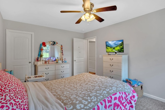 1105 Smiley Troutt Rd, Bethpage, TN 37022 - carpeted bedroom with baseboards and a ceiling fan