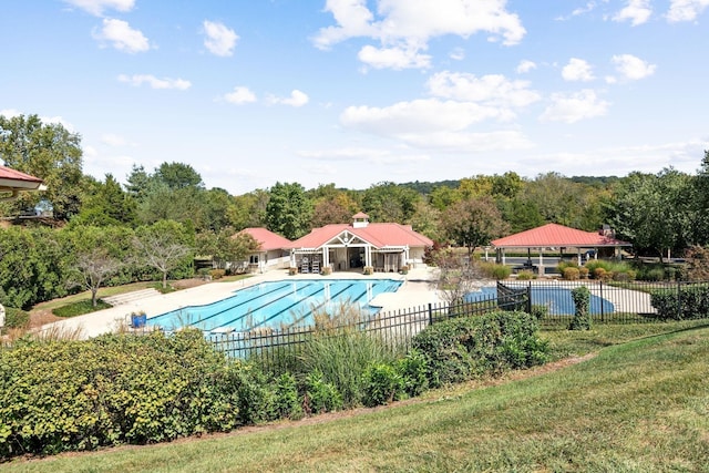 6051 Mill Tree Ct, Nashville, TN 37221 - community pool with a patio area, a gazebo, and a view of trees
