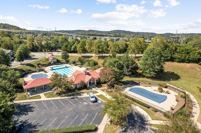 6051 Mill Tree Ct, Nashville, TN 37221 - aerial view of a pool area and a mountain backdrop