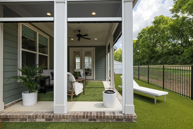 7019 Bolton St, Franklin, TN 37064 - view of patio / terrace featuring ceiling fan