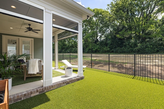 7019 Bolton St, Franklin, TN 37064 - fenced backyard with ceiling fan