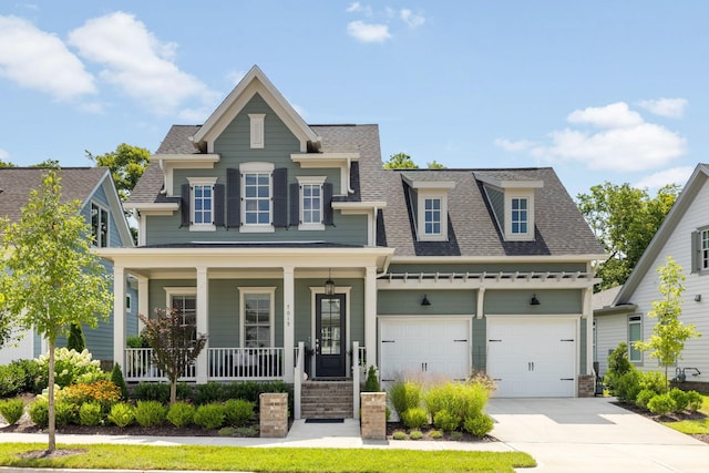 7019 Bolton St, Franklin, TN 37064 - craftsman-style house with covered porch, a shingled roof, driveway, and an attached garage