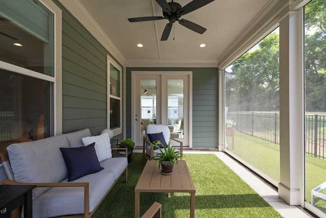 7019 Bolton St, Franklin, TN 37064 - sunroom with plenty of natural light and ceiling fan