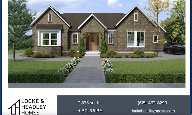 322 Stoneybrook Rd, Columbia, TN 38401 - craftsman-style house with a front yard and brick siding