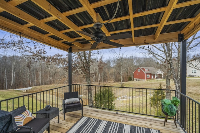 2015 Morgan Ct, Springfield, TN 37172 - deck featuring ceiling fan and a yard
