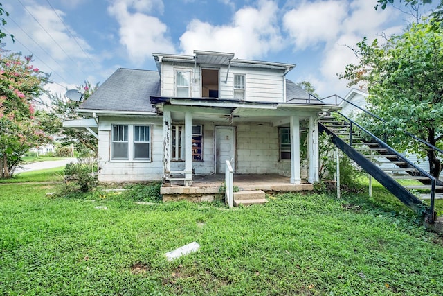 4300 Old Hickory Blvd, Old Hickory, TN 37138 - view of front of property with a front lawn, covered porch, and stairs