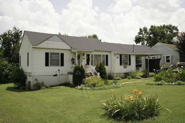 4252 Woods St, Old Hickory, TN 37138 - view of front of house with a front yard, roof with shingles, and crawl space