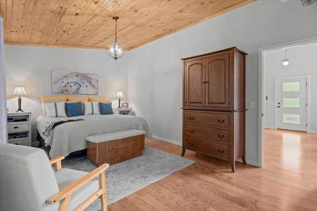 2006 Goodrich Rd, Nunnelly, TN 37137 - bedroom featuring wooden ceiling and light wood finished floors