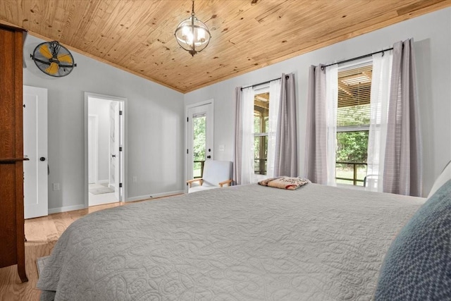 2006 Goodrich Rd, Nunnelly, TN 37137 - bedroom featuring wooden ceiling, wood finished floors, ornamental molding, lofted ceiling, and ensuite bath