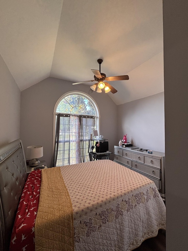 809 Renaissance Ave, Murfreesboro, TN 37129 - bedroom with lofted ceiling, a ceiling fan, and access to outside