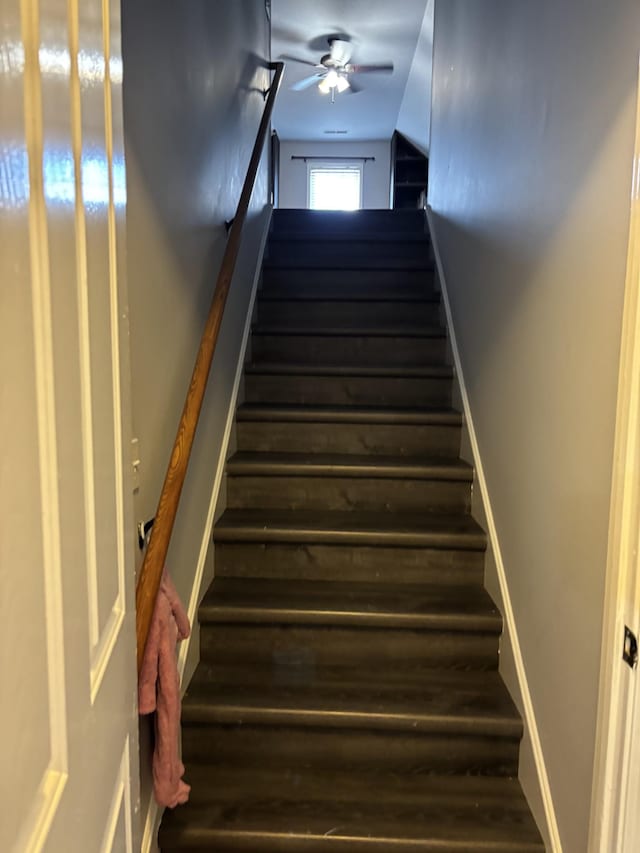 809 Renaissance Ave, Murfreesboro, TN 37129 - stairs with wood finished floors and ceiling fan