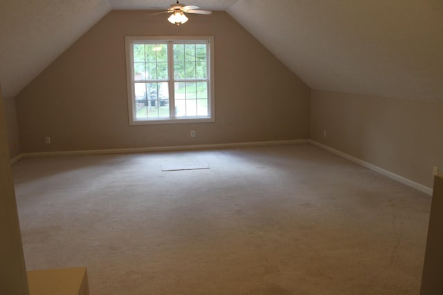 109 Hunter Dr, Mount Juliet, TN 37122 - additional living space featuring ceiling fan, carpet, and vaulted ceiling