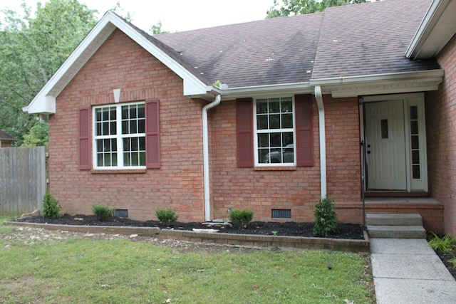 109 Hunter Dr, Mount Juliet, TN 37122 - single story home featuring brick siding, roof with shingles, and crawl space