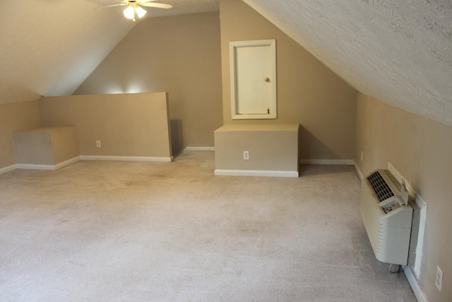 109 Hunter Dr, Mount Juliet, TN 37122 - additional living space featuring lofted ceiling, ceiling fan, carpet flooring, and a textured ceiling