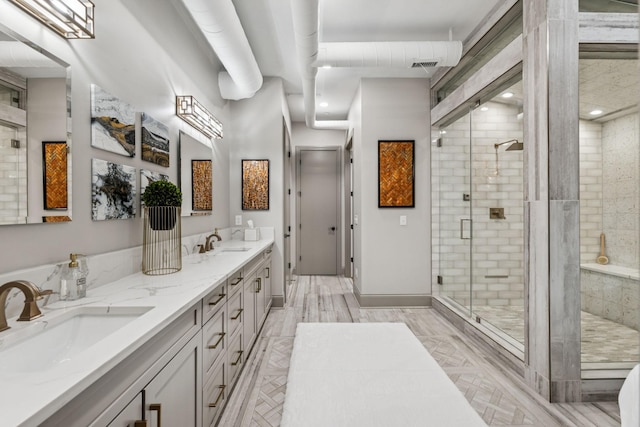 320 Liberty Pike Unit 205, Franklin, TN 37064 - full bathroom with double vanity and a stall shower
