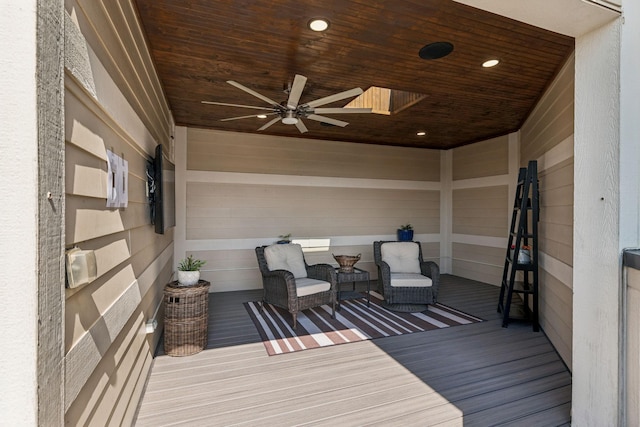320 Liberty Pike Unit 205, Franklin, TN 37064 - wooden terrace with a ceiling fan