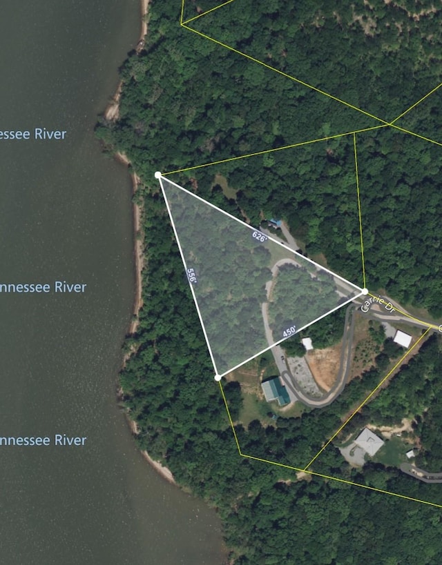3205 Rocky Point Ln, Stewart, TN 37175 - aerial overview of property's location with property boundaries highlighted