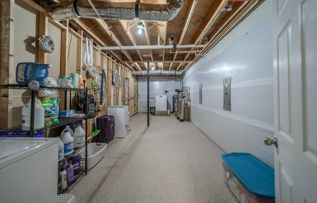 3205 Rocky Point Ln, Stewart, TN 37175 - unfinished basement featuring electric panel and a water softener