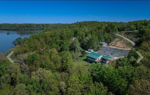 3205 Rocky Point Ln, Stewart, TN 37175 - aerial view of property's location with a heavily wooded area and a large body of water