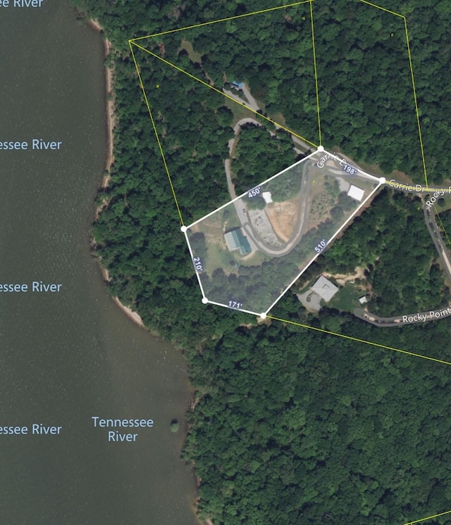 3205 Rocky Point Ln, Stewart, TN 37175 - map / location with property boundaries highlighted