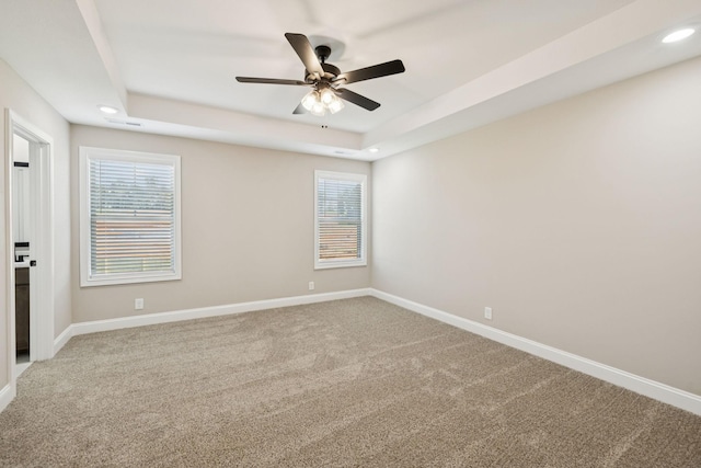 145 Irish Hls, Clarksville, TN 37042 - empty room with carpet flooring, a tray ceiling, recessed lighting, and ceiling fan