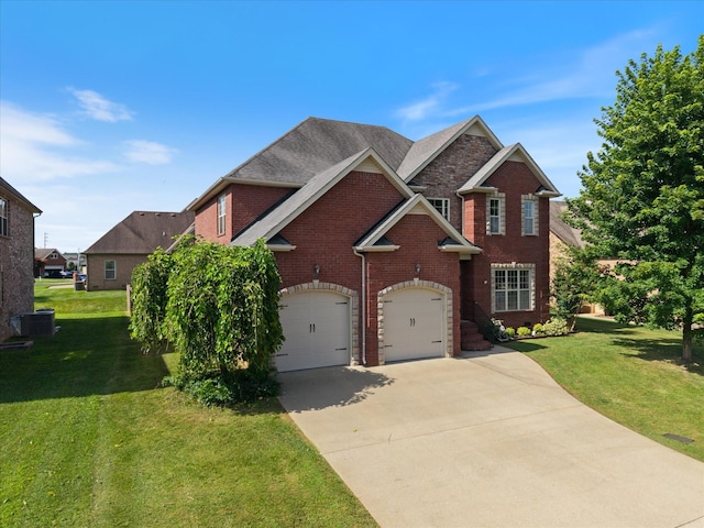 312 Retriever Ct, Clarksville, TN 37043 - view of front of house featuring brick siding, concrete driveway, a front lawn, an attached garage, and roof with shingles