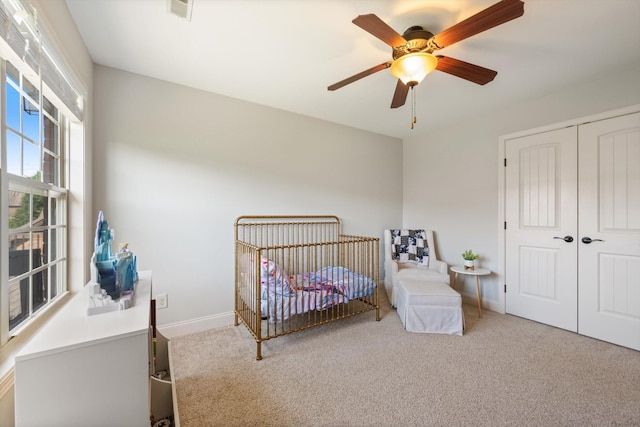 312 Retriever Ct, Clarksville, TN 37043 - bedroom with carpet floors, a closet, and a ceiling fan