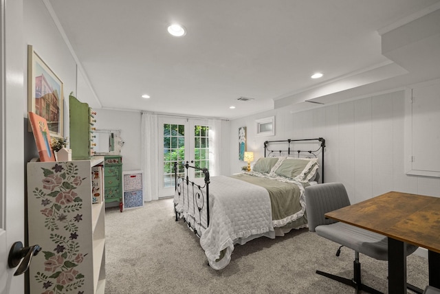 236 Slayden Cir, Clarksville, TN 37040 - carpeted bedroom with french doors and recessed lighting