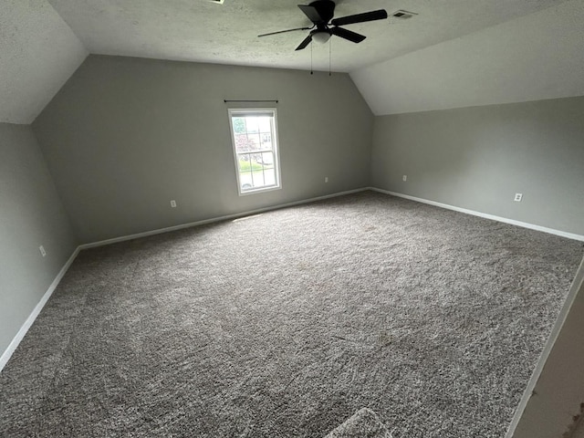 3421 Foxrun Ln, Clarksville, TN 37042 - additional living space with lofted ceiling, carpet flooring, and ceiling fan