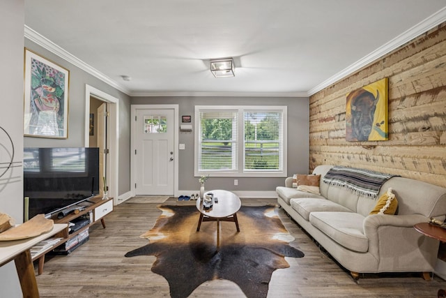 813 Lonnie St, Columbia, TN 38401 - living area featuring crown molding and wood finished floors