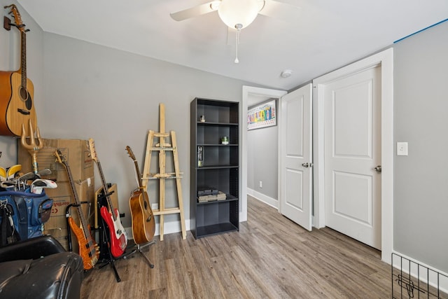 813 Lonnie St, Columbia, TN 38401 - miscellaneous room featuring wood finished floors and ceiling fan
