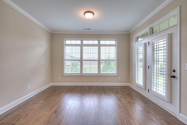 213 Vintage Way, Lebanon, TN 37087 - spare room with dark wood-style floors and ornamental molding