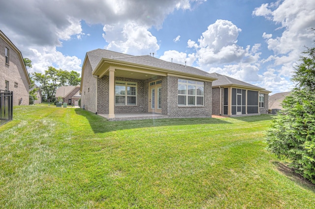 213 Vintage Way, Lebanon, TN 37087 - rear view of property with brick siding, a patio area, and a yard