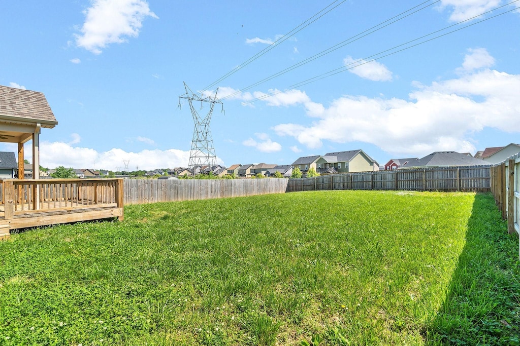531 Tracy Ln, Clarksville, TN 37040 - fenced backyard with a deck and a residential view