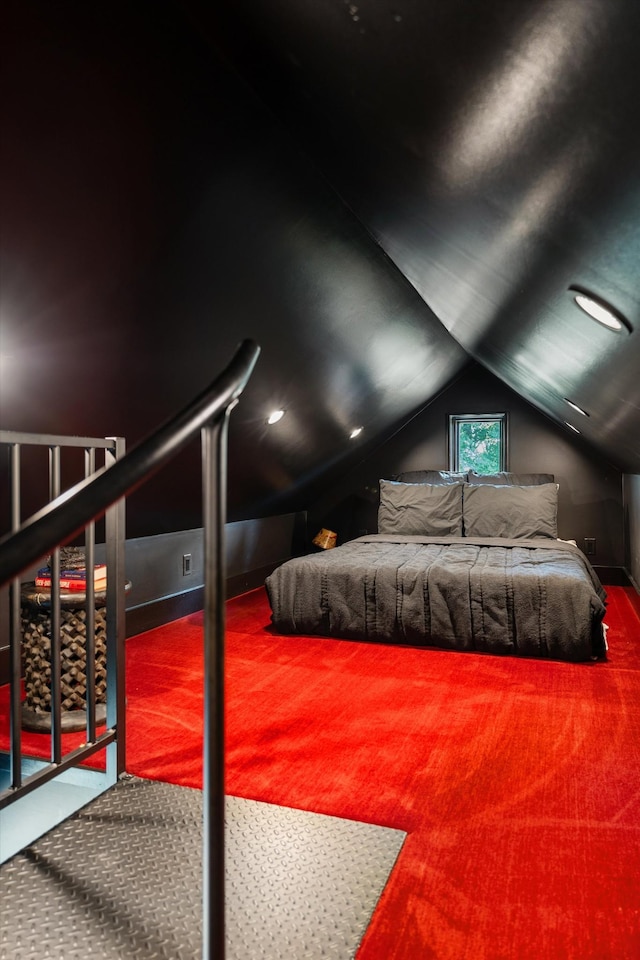 3360 Sweeney Hollow Rd, Franklin, TN 37064 - bedroom featuring carpet floors and vaulted ceiling