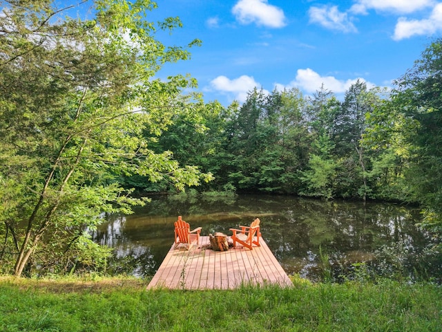 3360 Sweeney Hollow Rd, Franklin, TN 37064 - dock area with a forest view and a water view