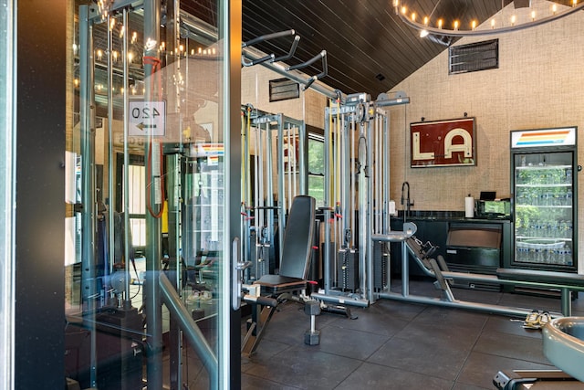 3360 Sweeney Hollow Rd, Franklin, TN 37064 - gym with high vaulted ceiling