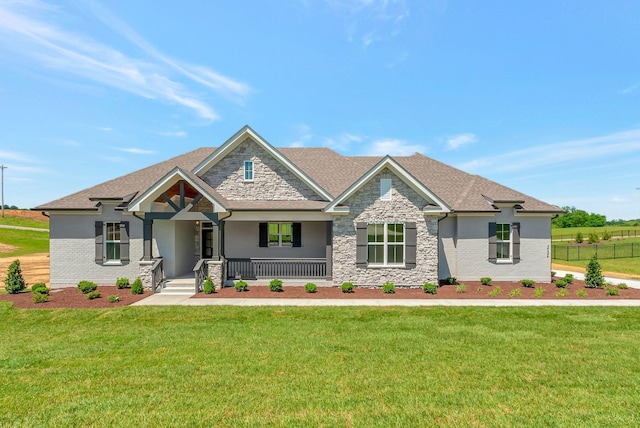 3058 Henley Way, Spring Hill, TN 37174 - craftsman inspired home featuring a porch, stone siding, and a shingled roof