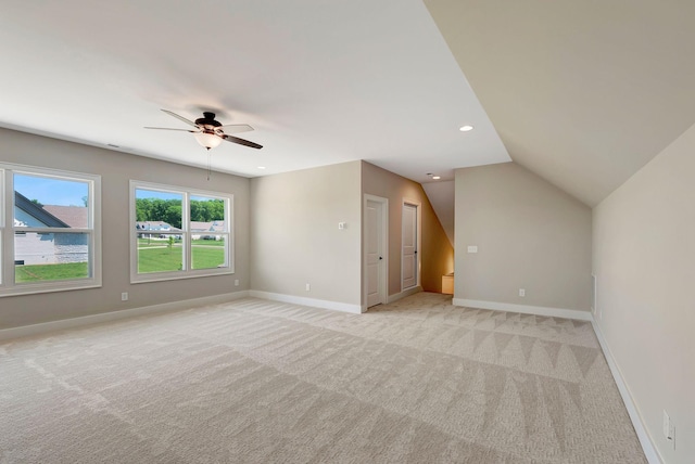3058 Henley Way, Spring Hill, TN 37174 - unfurnished living room with light colored carpet, a ceiling fan, and lofted ceiling