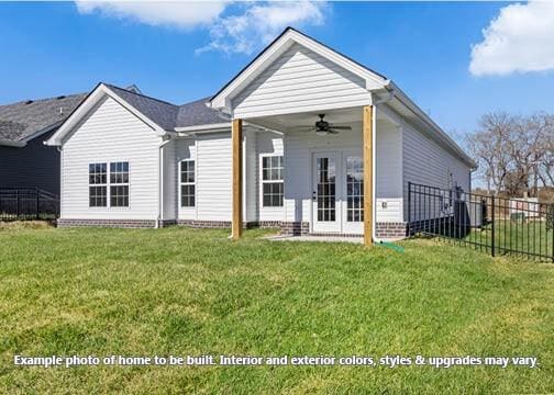 918 Vendue Ave, Clarksville, TN 37042 - rear view of property with french doors and ceiling fan