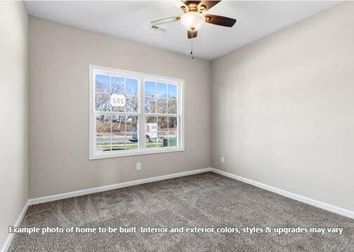 918 Vendue Ave, Clarksville, TN 37042 - spare room with carpet floors and ceiling fan