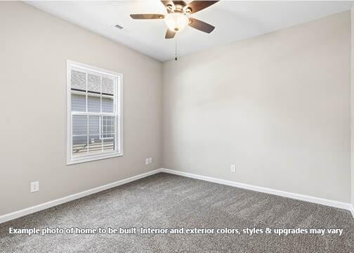 918 Vendue Ave, Clarksville, TN 37042 - carpeted empty room with baseboards and ceiling fan