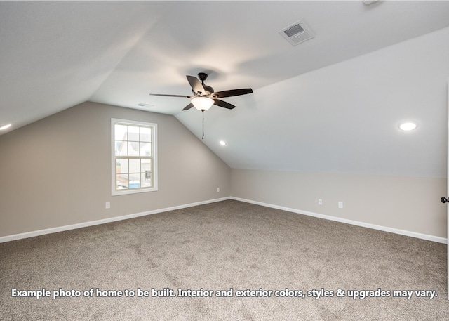 914 Vendue Ave, Clarksville, TN 37042 - bonus room with carpet flooring, a ceiling fan, vaulted ceiling, and recessed lighting