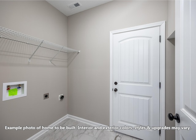 914 Vendue Ave, Clarksville, TN 37042 - laundry area featuring washer hookup, hookup for an electric dryer, and marble look tiles