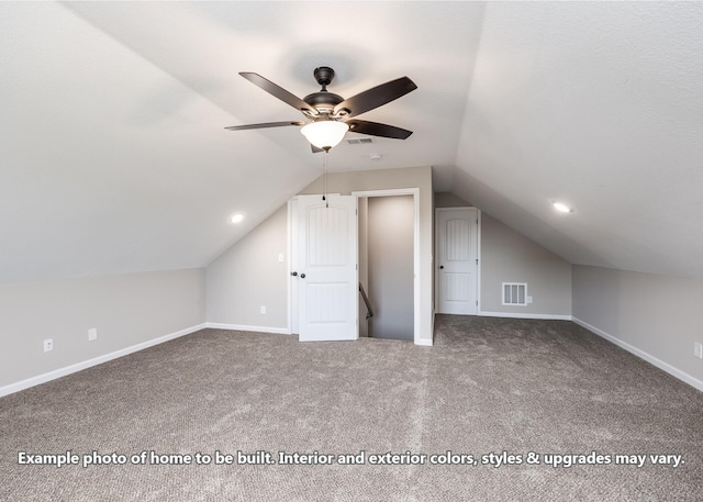 914 Vendue Ave, Clarksville, TN 37042 - additional living space featuring carpet floors, lofted ceiling, and ceiling fan