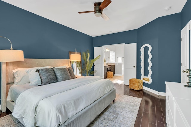 412 Warren Hill Dr, Mount Juliet, TN 37122 - bedroom featuring wood finish floors, ensuite bath, and a ceiling fan
