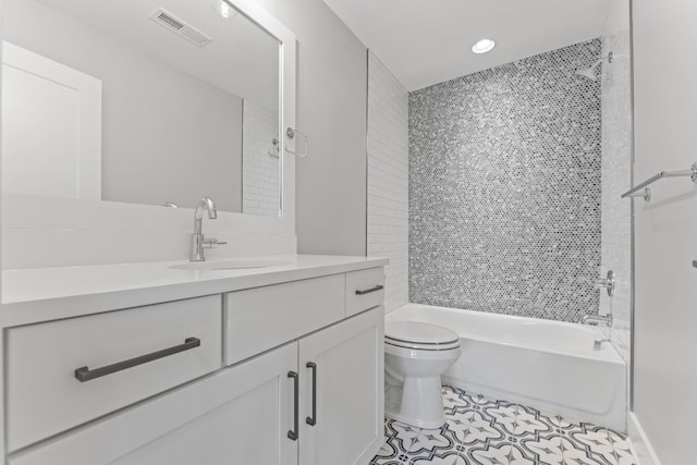 316 Campfire Ct, Winchester, TN 37398 - full bath with vanity, shower / washtub combination, recessed lighting, and tile patterned floors